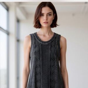Leith Gray Cable Knit Dress